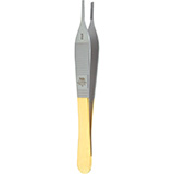 MILTEX BROWN-ADSON Tissue Forceps, 4-3/4" (122mm), Tungsten Carbide, 7 x 7 grasping teeth, Cross Serrated Tying Platform. MFID: 6-124TC