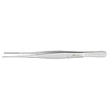 MILTEX POTTS-SMITH Tissue Forceps 1 X 2 teeth, 9-1/2" (24.1 cm), serrated tips. MFID: 6-164