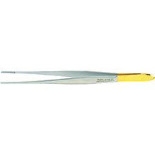 MILTEX CUSHING Dressing Forceps, 7" (17.8cm), Gutch handle, cross serrated tips, Carb-N-Sert. MFID: 6-166TC