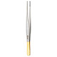 MILTEX Carb-N-Sert Dressing Forceps, 6" (15.2 cm), cross serrated tips, Carb-N-Sert. MFID: 6-30TC