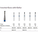 MILTEX Diamond Bur, Inverted Cone with Collar (806), Diameter= 14, Medium Grit, Blue Band. MFID: 806/014