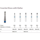 MILTEX Diamond Bur, Inverted Cone with Collar (806), Diameter= 18, Medium Grit, Blue Band. MFID: 806/018