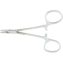 MILTEX CONVERSE Needle Holder, 4-3/8" (111mm), longitudinal serrations, large finger rings. MFID: 8-20