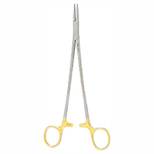 MILTEX JULIAN pattern Needle Holder, 8-1/4" (212mm), straight fine tip, serrated jaws, 2600 teeth per square inch, Tungsten Carbide. MFID: 8-82TC