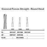 MILTEX Tungsten Carbide Bur, Crosscut Fissure Straight - Round Head, Friction Grip-Bulk. MFID: DFG1557-CL