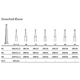 MILTEX Tungsten Carbide Bur, Inverted Cone, Friction Grip (10/pk). MFID: DFG38