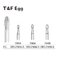 MILTEX Trimming & Finishing Bur, Egg, 7406, Friction Grip, 19 mm long. MFID: DFG7406-5