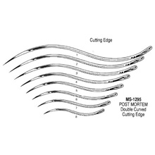 MILTEX Post Mortem Surgical Needle, Size 2, Double Curved Cutting Edge, 12/pack. MFID: MS1295-2
