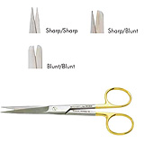 PADGETT Operating Scissors, Tungsten Carbide, Straight, Sharp/Sharp, Length= 5-1/2" (140 mm). MFID: PM-2620