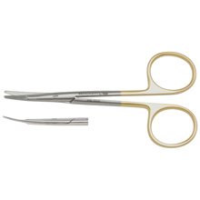 PADGETT Greenberg Par Scissors, Tungsten Carbide, Curved, 1 Serrated Blade, Length= 4-1/2" (114 mm). MFID: PM-2908