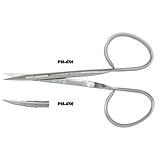 PADGETT Iris Scissors, Ribbon Type, Delicate, Curved, Sharp, Short Blades, Length= 3-3/4" (95 mm). MFID: PM-4702