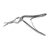 PADGETT Becker Septum Scissors, 2 Serrated Blades, Double-Action, Length= 7-1/8" (181 mm). MFID: PM-4892