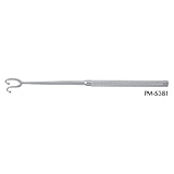 PADGETT Fomon Double Ball End Retractor, 2 Prong, Blunt Ball Ends with Round Knurled Handle, Length= 6-1/4" (159 mm), Width= 13 mm. MFID: PM-5381