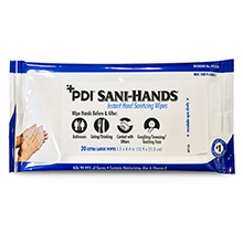 PDI SANI-HANDS Bedside Pack, 8.4" x 5.5", 20/pk, 48 pk/cs. MFID: P71520