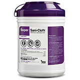PDI SUPER SANI-CLOTH Germicidal Disposable Wipes, Large Canister, 6" x 6-3/4", 160/canister, 12 canister/cs. MFID: Q55172