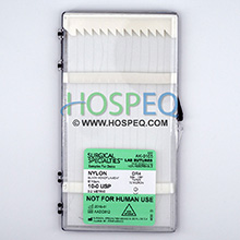 Surgical Specialties Microsurgical Suture, Non-Sterile, Size: 10-0, Black Nylon, DR4 Needle. Lab Suture, Not For Human Use. MFID: AK-0105