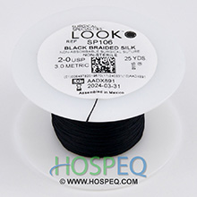 LOOK 2-0 Silk Suture Spool, Black Braid, 25 yd. MFID: SP106