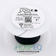 LOOK 4-0 Silk Suture Spool, Black Braid, 100 yd. MFID: SP116