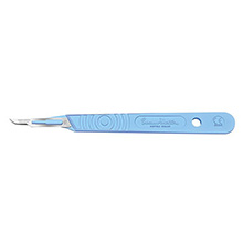 Swann Morton Disposable Scalpel, Stainless, Sterile, Size 15, Blue Handle, 10/bx. MFID: SM0505