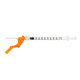 TERUMO ENGAUGE 1cc Hypodermic Syringe with Safety Needle, Luer Lock, 25G x 5/8", 100/bx, 12 bx/cs. MFID: SENG-01L2516R