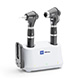 Welch Allyn 3.5V Diagnostic Set: PanOptic Plus LED Ophthalmoscope, MacroView Plus LED Otoscope for iExaminer, Universal Desk Charger, (2) Li-Ion USB Handles. MFID: 71-PM3LDE-US