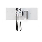 Welch Allyn 777 Wall System: PanOptic Plus LED Ophthalmoscope, MacroView Plus LED Otoscope for iExaminer, Specula Dispenser. MFID: 777-PM3WXX-US